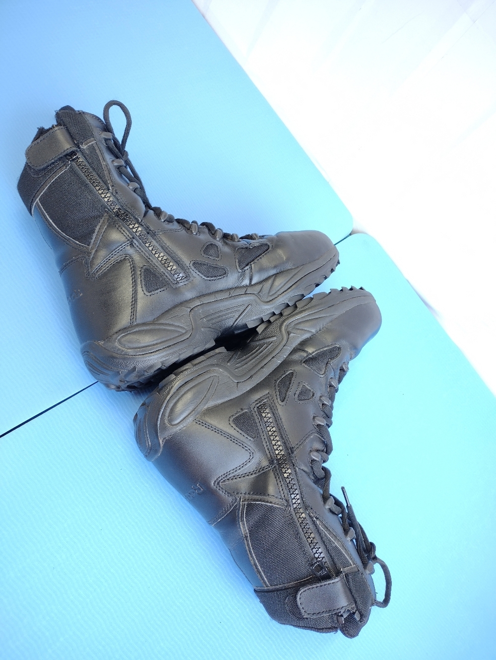 Reebok Rapid Response RB8875 Men's Leather Work 8" Boots Side Zipper Size 10 - Picture 10 of 12